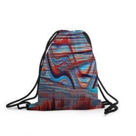 Рюкзак-мешок 3D с принтом Psyhodelic abstraction в Екатеринбурге, 100% полиэстер | плотность ткани — 200 г/м2, размер — 35 х 45 см; лямки — толстые шнурки, застежка на шнуровке, без карманов и подкладки | глитч | глич | линии | полосы | разноцветный