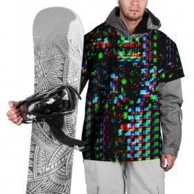 Накидка на куртку 3D с принтом Optical abstract в Екатеринбурге, 100% полиэстер |  | Тематика изображения на принте: глитч | глич | линии | полосы | разноцветный