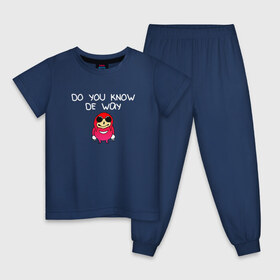 Детская пижама хлопок с принтом De Way в Екатеринбурге, 100% хлопок |  брюки и футболка прямого кроя, без карманов, на брюках мягкая резинка на поясе и по низу штанин
 | Тематика изображения на принте: knuckles | the way | vrchat | наклз | наклс