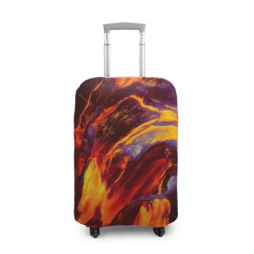 Чехол для чемодана 3D с принтом Fire в Екатеринбурге, 86% полиэфир, 14% спандекс | двустороннее нанесение принта, прорези для ручек и колес | abstract | color | colourful | абстракция | жара | лето | огонь | пламя | цвет | цветастый | цветной