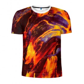 Мужская футболка 3D спортивная с принтом Fire в Екатеринбурге, 100% полиэстер с улучшенными характеристиками | приталенный силуэт, круглая горловина, широкие плечи, сужается к линии бедра | abstract | color | colourful | абстракция | жара | лето | огонь | пламя | цвет | цветастый | цветной