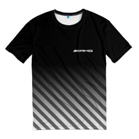 Мужская футболка 3D с принтом AMG в Екатеринбурге, 100% полиэфир | прямой крой, круглый вырез горловины, длина до линии бедер | mercedes | марка | машины | мерседес