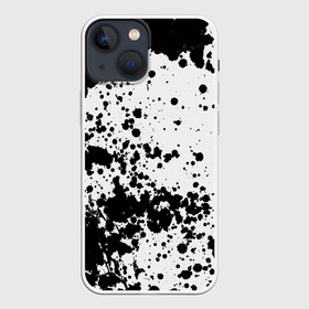Чехол для iPhone 13 mini с принтом Черно белые капли в Екатеринбурге,  |  | abstraction | watercolor | абстракция красок | акварель | брызги красок | живопись | краска | потертость красок | размытые краски | текстуры | черно белый | яркие | яркие краски