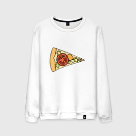Мужской свитшот хлопок с принтом Кусочек пиццы в Екатеринбурге, 100% хлопок |  | 14 февраля | love | pizza | valentine | любовь