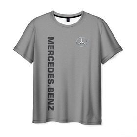 Мужская футболка 3D с принтом MERCEDES BENZ VINTAGE в Екатеринбурге, 100% полиэфир | прямой крой, круглый вырез горловины, длина до линии бедер | mercedes | марка | машины | мерседес