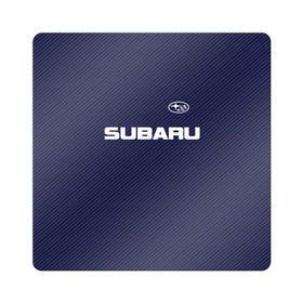 Магнит виниловый Квадрат с принтом SUBARU CARBON в Екатеринбурге, полимерный материал с магнитным слоем | размер 9*9 см, закругленные углы | subaru | автомобильные | машины | субару