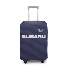 Чехол для чемодана 3D с принтом SUBARU CARBON в Екатеринбурге, 86% полиэфир, 14% спандекс | двустороннее нанесение принта, прорези для ручек и колес | subaru | автомобильные | машины | субару