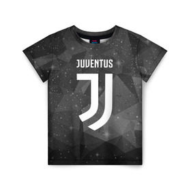 Детская футболка 3D с принтом Juventus Cosmos в Екатеринбурге, 100% гипоаллергенный полиэфир | прямой крой, круглый вырез горловины, длина до линии бедер, чуть спущенное плечо, ткань немного тянется | football | italia | juve | juventus | logo | sport | арт | италия | лига | лого | спорт | текстура | фк | футбол | футбольный клуб | эмблема | ювентус