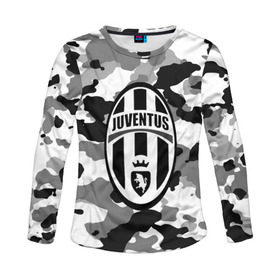 Женский лонгслив 3D с принтом FC Juventus Camouflage в Екатеринбурге, 100% полиэстер | длинные рукава, круглый вырез горловины, полуприлегающий силуэт | football | italia | juve | juventus | logo | sport | арт | италия | лига | лого | спорт | текстура | фк | футбол | футбольный клуб | эмблема | ювентус