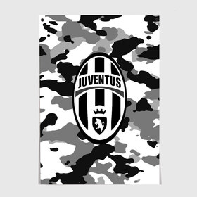 Постер с принтом FC Juventus Camouflage в Екатеринбурге, 100% бумага
 | бумага, плотность 150 мг. Матовая, но за счет высокого коэффициента гладкости имеет небольшой блеск и дает на свету блики, но в отличии от глянцевой бумаги не покрыта лаком | football | italia | juve | juventus | logo | sport | арт | италия | лига | лого | спорт | текстура | фк | футбол | футбольный клуб | эмблема | ювентус