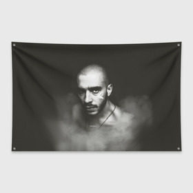 Флаг-баннер с принтом Хаски в Екатеринбурге, 100% полиэстер | размер 67 х 109 см, плотность ткани — 95 г/м2; по краям флага есть четыре люверса для крепления | rap | дмитрий кузнецов | рэп | рэпер | хаски
