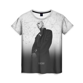 Женская футболка 3D с принтом Хаски Geometry в Екатеринбурге, 100% полиэфир ( синтетическое хлопкоподобное полотно) | прямой крой, круглый вырез горловины, длина до линии бедер | rap | дмитрий кузнецов | рэп | рэпер | хаски