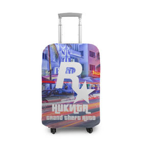 Чехол для чемодана 3D с принтом Никита в стиле GTA в Екатеринбурге, 86% полиэфир, 14% спандекс | двустороннее нанесение принта, прорези для ручек и колес | game | grand theft auto v | gta 5 | gta online | gta v | город | игры | имена | никита