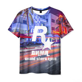Мужская футболка 3D с принтом Дима в стиле GTA в Екатеринбурге, 100% полиэфир | прямой крой, круглый вырез горловины, длина до линии бедер | game | grand theft auto v | gta 5 | gta online | gta v | город | дима | игры | имена