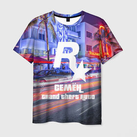 Мужская футболка 3D с принтом Семён в стиле GTA в Екатеринбурге, 100% полиэфир | прямой крой, круглый вырез горловины, длина до линии бедер | Тематика изображения на принте: 