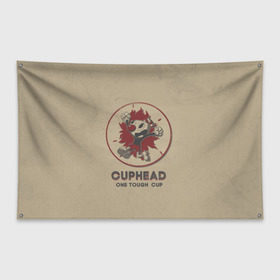 Флаг-баннер с принтом Cuphead в Екатеринбурге, 100% полиэстер | размер 67 х 109 см, плотность ткани — 95 г/м2; по краям флага есть четыре люверса для крепления | cuphead | капхед | компьтерная игра