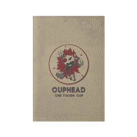 Обложка для паспорта матовая кожа с принтом Cuphead в Екатеринбурге, натуральная матовая кожа | размер 19,3 х 13,7 см; прозрачные пластиковые крепления | Тематика изображения на принте: cuphead | капхед | компьтерная игра