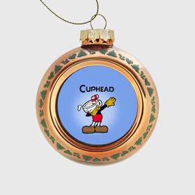 Стеклянный ёлочный шар с принтом Cuphead в Екатеринбурге, Стекло | Диаметр: 80 мм | Тематика изображения на принте: cuphead | капхед | компьтерная игра