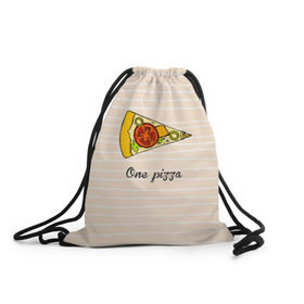 Рюкзак-мешок 3D с принтом One Love, One Pizza в Екатеринбурге, 100% полиэстер | плотность ткани — 200 г/м2, размер — 35 х 45 см; лямки — толстые шнурки, застежка на шнуровке, без карманов и подкладки | Тематика изображения на принте: 