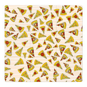Магнитный плакат 3Х3 с принтом Pizza love в Екатеринбурге, Полимерный материал с магнитным слоем | 9 деталей размером 9*9 см | 14 февраля | love | pizza | valentine | любовь