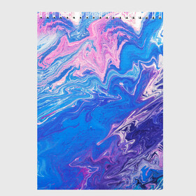 Скетчбук с принтом Жидкие краски в Екатеринбурге, 100% бумага
 | 48 листов, плотность листов — 100 г/м2, плотность картонной обложки — 250 г/м2. Листы скреплены сверху удобной пружинной спиралью | abstraction | color | spray | tie dye | абстракция | акварель | брызги красок | живопись | искусство | капли капли | краски | текстуры | цветные краски | яркие цвета