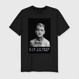 Мужская футболка премиум с принтом Lil Peep - 109 в Екатеринбурге, 92% хлопок, 8% лайкра | приталенный силуэт, круглый вырез ворота, длина до линии бедра, короткий рукав | lil peep | лил пип | маленький пип