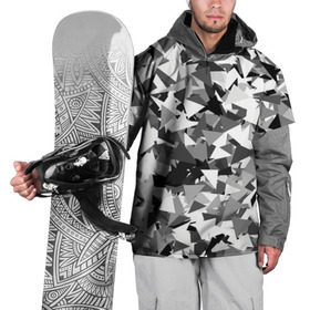 Накидка на куртку 3D с принтом Городской серый камуфляж в Екатеринбурге, 100% полиэстер |  | армия | геометрический | геометрия | маскировка | милитари | паттерн | текстура | треугольники | чернобелый