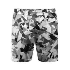 Мужские шорты 3D спортивные с принтом Городской серый камуфляж в Екатеринбурге,  |  | армия | геометрический | геометрия | маскировка | милитари | паттерн | текстура | треугольники | чернобелый