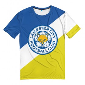 Мужская футболка 3D с принтом Leicester City FC в Екатеринбурге, 100% полиэфир | прямой крой, круглый вырез горловины, длина до линии бедер | 