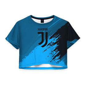 Женская футболка 3D укороченная с принтом FC Juventus abstract style в Екатеринбурге, 100% полиэстер | круглая горловина, длина футболки до линии талии, рукава с отворотами | football | soccer | ювентус