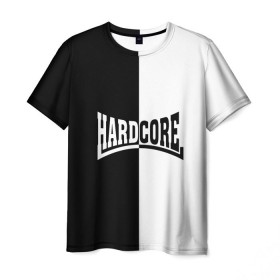 Мужская футболка 3D с принтом Hardcore в Екатеринбурге, 100% полиэфир | прямой крой, круглый вырез горловины, длина до линии бедер | hard core | hardcor | hardcore | быстрый | жанр | жёсткий | метал | музыка | музыкальный | музыки | олдскул | панк | радикальный | рок | рэп | техно | треш | тяжелый | хард кор