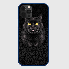 Чехол для iPhone 12 Pro с принтом Чёрный котик в Екатеринбурге, силикон | область печати: задняя сторона чехла, без боковых панелей | Тематика изображения на принте: кошка | чёрная