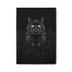 Обложка для автодокументов с принтом Чёрный котик в Екатеринбурге, натуральная кожа |  размер 19,9*13 см; внутри 4 больших “конверта” для документов и один маленький отдел — туда идеально встанут права | Тематика изображения на принте: кошка | чёрная