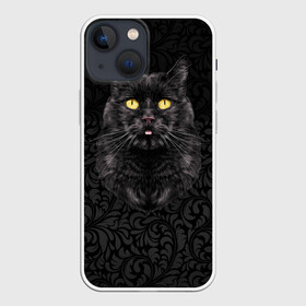 Чехол для iPhone 13 mini с принтом Чёрный котик в Екатеринбурге,  |  | Тематика изображения на принте: кошка | чёрная