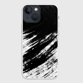 Чехол для iPhone 13 mini с принтом abstraction blackwhite в Екатеринбурге,  |  | abstraction | watercolor | абстракция красок | акварель | брызги красок | живопись | краска | потертость красок | размытые краски | текстуры | черно белый | яркие | яркие краски