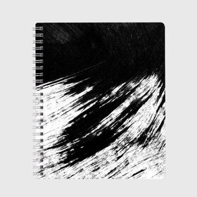 Тетрадь с принтом abstraction black&white в Екатеринбурге, 100% бумага | 48 листов, плотность листов — 60 г/м2, плотность картонной обложки — 250 г/м2. Листы скреплены сбоку удобной пружинной спиралью. Уголки страниц и обложки скругленные. Цвет линий — светло-серый
 | abstraction | watercolor | абстракция красок | акварель | брызги красок | живопись | краска | потертость красок | размытые краски | текстуры | черно белый | яркие | яркие краски