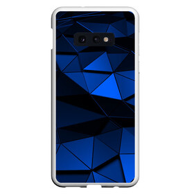 Чехол для Samsung S10E с принтом Blue abstraction collection в Екатеринбурге, Силикон | Область печати: задняя сторона чехла, без боковых панелей | abstraction | geometry | polygon | абстракция | геометрия | грань | краски | кубик | кубики | линии | мозаика | полигон | разноцветные | ребро | текстура | тени | узор