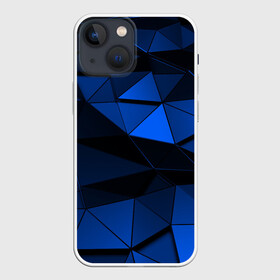 Чехол для iPhone 13 mini с принтом Blue abstraction collection в Екатеринбурге,  |  | abstraction | geometry | polygon | абстракция | геометрия | грань | краски | кубик | кубики | линии | мозаика | полигон | разноцветные | ребро | текстура | тени | узор