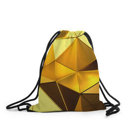 Рюкзак-мешок 3D с принтом Gold texture в Екатеринбурге, 100% полиэстер | плотность ткани — 200 г/м2, размер — 35 х 45 см; лямки — толстые шнурки, застежка на шнуровке, без карманов и подкладки | Тематика изображения на принте: 