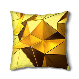Подушка 3D с принтом Gold texture в Екатеринбурге, наволочка – 100% полиэстер, наполнитель – холлофайбер (легкий наполнитель, не вызывает аллергию). | состоит из подушки и наволочки. Наволочка на молнии, легко снимается для стирки | 