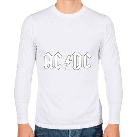 Мужской лонгслив хлопок с принтом AC/DC в Екатеринбурге, 100% хлопок |  | Тематика изображения на принте: ac dc | acdc | high voltage | ангус | металл | рок | фсвс | эй си ди си | эйсидиси | янг