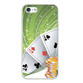 Чехол для iPhone 5/5S матовый с принтом Покер Старс в Екатеринбурге, Силикон | Область печати: задняя сторона чехла, без боковых панелей | игра | казино | каре | карты | роял | сет | стрит | туз | удача | флеш | фул | хаус