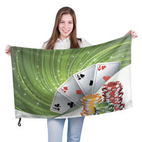 Флаг 3D с принтом Покер Старс в Екатеринбурге, 100% полиэстер | плотность ткани — 95 г/м2, размер — 67 х 109 см. Принт наносится с одной стороны | игра | казино | каре | карты | роял | сет | стрит | туз | удача | флеш | фул | хаус