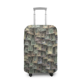 Чехол для чемодана 3D с принтом Доллары США в Екатеринбурге, 86% полиэфир, 14% спандекс | двустороннее нанесение принта, прорези для ручек и колес | dollar | forex | usa | банкноты | богатство | валюта | деньги | доллар | купюры | паттрен | трейдер | чешуя