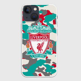 Чехол для iPhone 13 mini с принтом FC Liverpool в Екатеринбурге,  |  | england | football | liverpool fc | logo | sport | англия | арт | камуфляж | ливерпуль | лига | лого | милитари | спорт | текстура | фк | футбол | футбольный клуб | эмблема