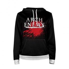 Женская толстовка 3D с принтом Arch Enemy в Екатеринбурге, 100% полиэстер  | двухслойный капюшон со шнурком для регулировки, мягкие манжеты на рукавах и по низу толстовки, спереди карман-кенгуру с мягким внутренним слоем. | arch enemy | band | blood | metal | music | rock | атрибутика | группа | кровь | метал | музыка | рок