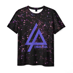 Мужская футболка 3D с принтом Abstraction Linkin Park в Екатеринбурге, 100% полиэфир | прямой крой, круглый вырез горловины, длина до линии бедер | Тематика изображения на принте: 