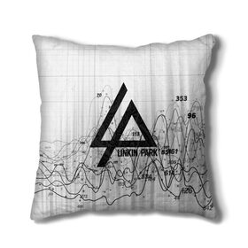 Подушка 3D с принтом Linkin Park black&gray 2018 в Екатеринбурге, наволочка – 100% полиэстер, наполнитель – холлофайбер (легкий наполнитель, не вызывает аллергию). | состоит из подушки и наволочки. Наволочка на молнии, легко снимается для стирки | 