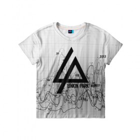 Детская футболка 3D с принтом Linkin Park black&gray 2018 в Екатеринбурге, 100% гипоаллергенный полиэфир | прямой крой, круглый вырез горловины, длина до линии бедер, чуть спущенное плечо, ткань немного тянется | Тематика изображения на принте: 