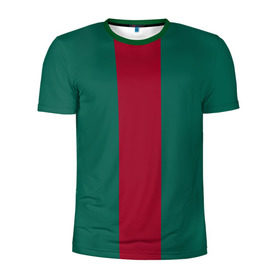 Мужская футболка 3D спортивная с принтом Зеленый/бордовый в Екатеринбурге, 100% полиэстер с улучшенными характеристиками | приталенный силуэт, круглая горловина, широкие плечи, сужается к линии бедра | gucci | гучи | гуччи | полосы